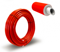 Trubka PEX/AL/PEX 32 x 3 v izolaci - červená