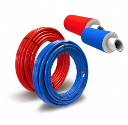 Trubka PEX/AL/PEX 32 x 3 v izolaci - modrá, červená