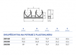 Dvojúchytka pre rúrky 16 mm