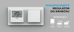 Dvoupolohový pokojový termostat EU-F-4z v1 do rámečku