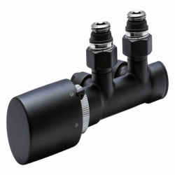 H ventil + Nerezová hlavice, rohový, černý