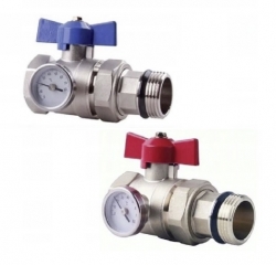 Kulové uzávěry 1" s teploměry SET - přímé