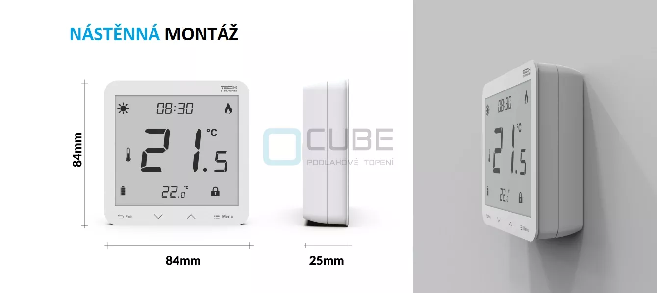 Bezdrátový dvoupolohový pokojový termostat T-3.2